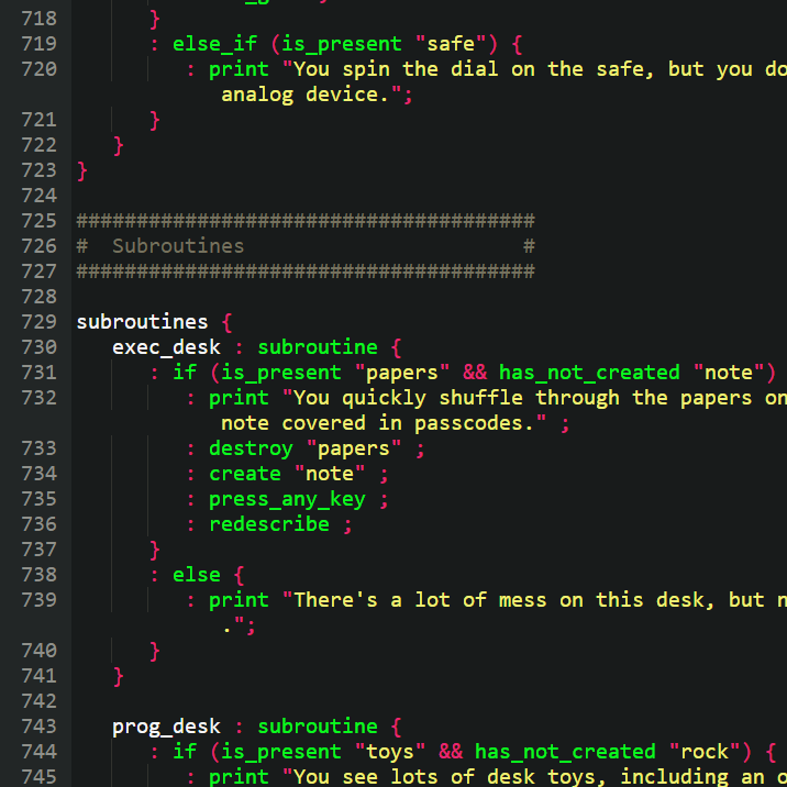 an adventuron text editor